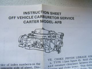 Carter AFB Rebuild Kit
