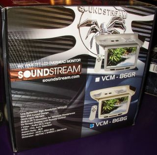 Soundstream VCM 86BG New 8 5" Wide TFT LCD Overhead Monitor VCM86BG