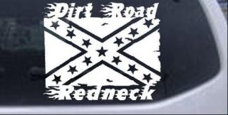 Dirt Road Redneck Rebel Flag Car or Truck Window Decal Sticker White 6in x 5in