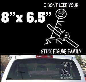 Funny Stick Figure Family Curb Stomp Rear Window Decal