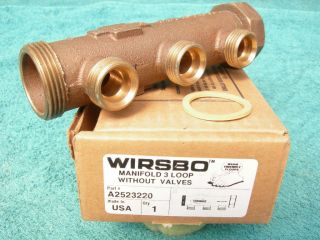 Uponor A2523220 Wirsbo 3 Loop Brass Manifold 1 1 4"