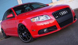 18 inch Audi Wheels Rims Black Red Stripe BBs Style