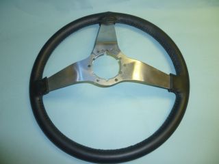 Black Leather Steel 3 Spoke Corvette Steering Wheel C3 1977 82