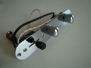 Telecaster Quality Wired Control Plate Chrome with Orange Drop Pots and Switch