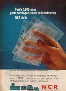 1968 NCR Pcmi Microform Systems Ford Parts Catalog Ad