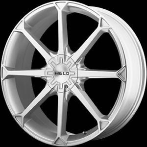 4 New 22x8 5" Helo 870 Silver Wheels Tires Rims 22 Cadillac Honda LS Jag Tbird