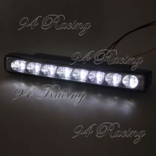 2 x 3 w DRL Euro Style 8 White Car LED Daytime Running Light Kit Fog Day Lamp