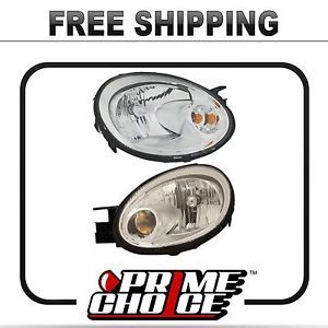 Pair of Dodge Neon Headlight Headlamp Assembly Units Front Left Right Set