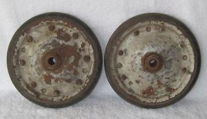 Antique Vtg Colson Pedal Car Tractor Wagon Wheels Rims Round Solid Rubber Tires