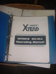 Wynn's Du All Engine Coolant Recycling Machine Operation Manual Car Truck