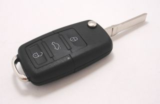 Folding Car Remote Flip Key Shell Case for VW Golf Passat Polo Bora 3 Buttons