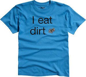 Fox Racing Eat Dirt Kids Short Sleeve Shirt Electric Blue