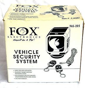 Fox Electronics Vehicle Security System Car Alarm VAS 205