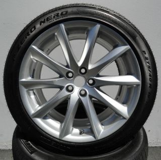 4 19" Jaguar XJL XJ Aleutian Silver Wheels Factory with Pirelli Pzero Tires