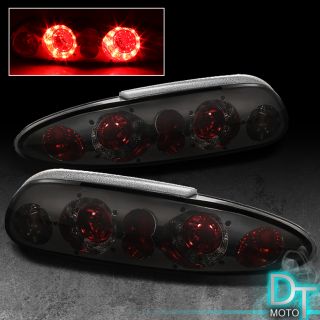 Smoked 93 02 Chevy Camaro LED Halo Rims Tail Brake Lights Lamps Left Right Pair