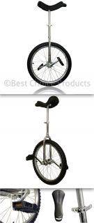Unicycle 20" Silver Chrome Unicycles Wheel Cycling Outdoor Sports Fitness New