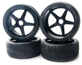 Kyosho Inferno GT2 Nitro Black Aston Martin Tires Wheels 17mm Rims Silver