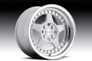 15" Acura Integra MRR FF5 White with Polish 3" Lip Wheels Rims