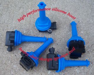 Volvo Ignition Coil Set of 5 High Discharge with Blue Silicone Insulators Boot