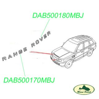 Land Rover Hood Sticker Badge Decal "Range Rover" Sport 06 10 DAB500170MBJ