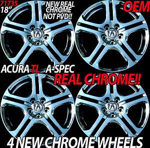 4 Original Genuine Acura RL TL TSX New Chrome 18 in Wheels Rims 71735