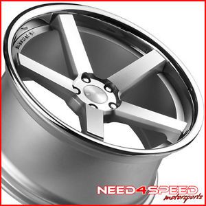 20" Cadillac cts V Coupe Stance SC 5IVE Silver Concave Staggered Wheels Rims