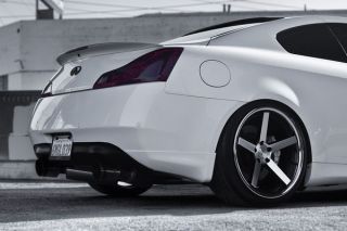 20" Infiniti G37 Coupe Stance SC 5IVE Silver Concave Staggered Wheels Rims