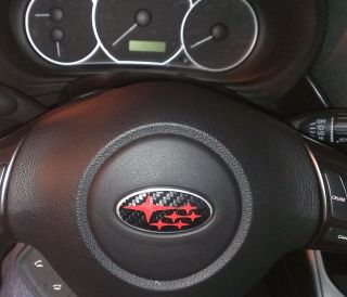 Subaru Steering Wheel Carbon Fiber Decal Overlay WRX Imprezza Forester Legacy