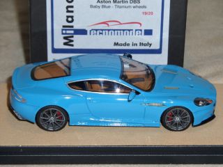 1 43 Tecnomodel Aston Martin DBS in Baby Blue Limited 20 Pcs Titanium Wheels