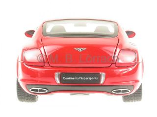 Bentley Continental Supersports Red Diecast Model Car Welly 1 18