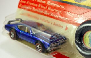 ★ Hot Wheels Redline Olds 442 Sapphire Blue Blister Pack Extremely Tough N R ★