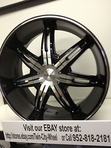 22 inch Black KMC Surge Wheels Rims Ford F150 Expedition Lincoln Navigator 5x135