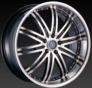 20" Velocity VW865 Black M Lip Rims for Pontiac Lincoln Scion Toyota Wheels
