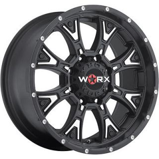 22x12 Black Worx Tyrant 805 Wheels 8x170 44 Lifted Ford F 250 F350 F 350