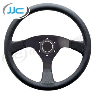 Flat Steering Wheel 350mm Black Leather 6 Bolt 70mm PCD