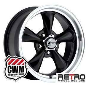 17x7" rwd Retro Wheel Designs Black Wheels Rims for Pontiac Firebird 1988