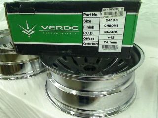 Set of 4 24" x 9 5 Verde Titanio Chrome Wheels Rims V28 2495418C