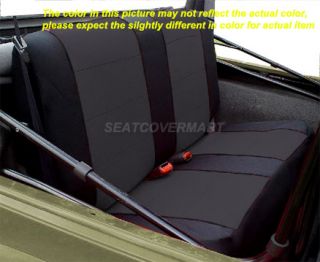 Jeep Wrangler 2003 06 Neoprene Full Set Car Custom Fit Seat Cover Black FSBLK