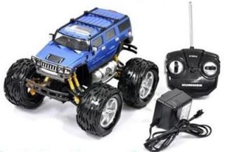 1 26 Scale Remote Control Hummer w Monster Truck Wheels Blue New Retail Pkg