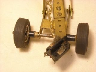 Vintage Mura Slot Car Motor w Frame Goodyear "Stock Car Special" Tires