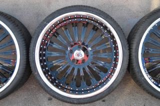 22" BMW 7 Series 6 Series asanti AF125 Chrome Black Staggered Wheels Rims Tires
