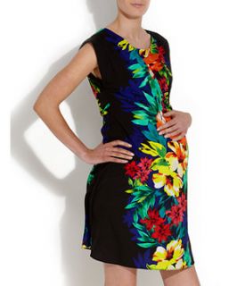 Maternity Black Tropical Flower Tunic Dress