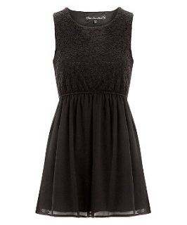 Mela Black Lace Chiffon Sleeveless Dress