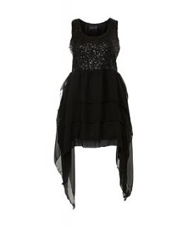 AX Curve Black Sequin Drape Dress