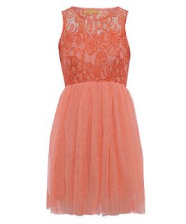 Dolly & Delicious Peach Lace Chiffon Dress