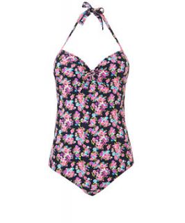 Kelly Brook Navy Floral Print Swimsuit