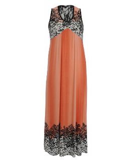 Lovedrobe Coral Lace Trim Maxi Dress