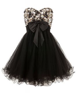 Ruby Prom Black Jada Strapless Embellished Prom Dress