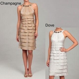 London Times Women's Jeweled Shimmer Shutter Dress London Times Evening & Formal Dresses