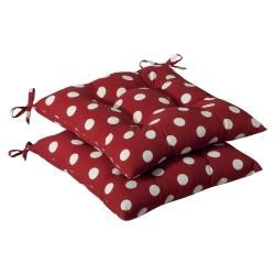 Pillow Perfect Outdoor Red/ White Polka Dot Tufted Seat Cushions (Set of 2) Pillow Perfect Outdoor Cushions & Pillows